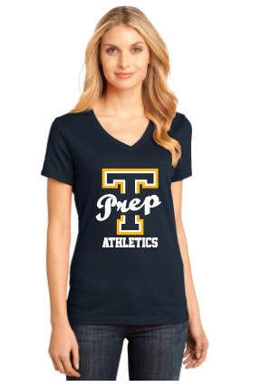 womens navy cotton v-neck with sport